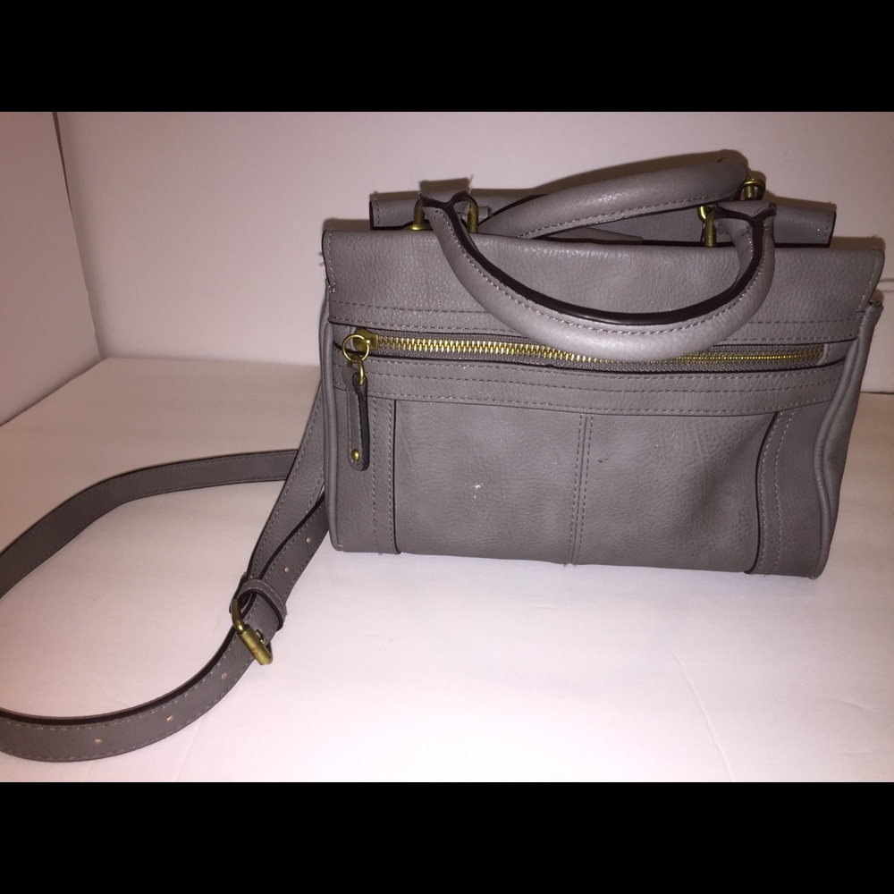 Gray Merona Faux Leather Crossbody Satchel Bag